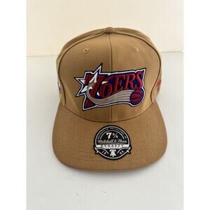 Mitchell & Ness Tan NBA Philadelphia 76ers On The Block HWC Snapback - 7/34